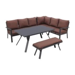 GI Sergio Lounge Dining Set Rechts - Black/Copper - 4-delig -Tuinmeubel Winkel 1000053020 0102