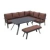 GI Sergio Lounge Dining Set Rechts - Black/Copper - 4-delig -Tuinmeubel Winkel 1000053020