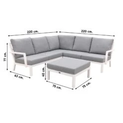 VDG Rockford Aluminium Loungeset Wit - 4-delig -Tuinmeubel Winkel 1000053084 0102