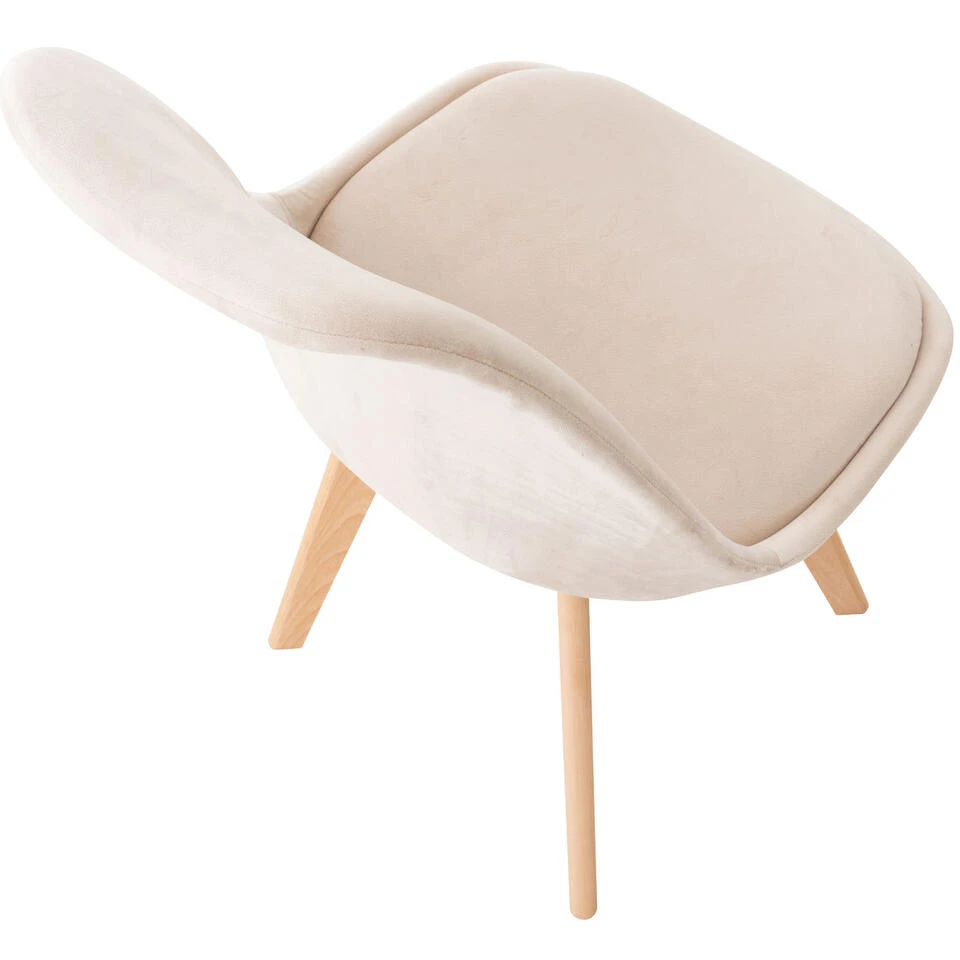 CLP Eetkamerstoel Linares Fluweel Crème 6 CLP Eetkamerstoel Linares Fluweel Crème - Afbeelding 4