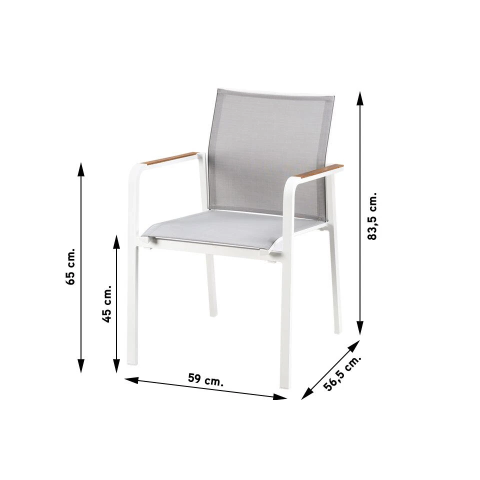Tutti Stapelstoel Wit Met Teak 4 Tutti Stapelstoel Wit Met Teak - Afbeelding 2