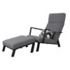 VDG Costa Relaxstoel + Hocker - Sunbrella - Light Grey -Tuinmeubel Winkel 1000054361