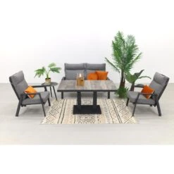 VDG Azoren/Jersey Stoel-bank Loungeset 4-delig Verstelbaar - Antraciet -Tuinmeubel Winkel 1000054732 0101