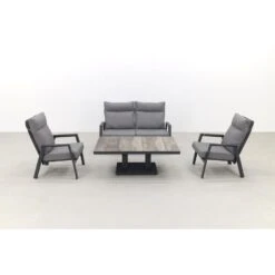 VDG Azoren/Jersey Stoel-bank Loungeset 4-delig Verstelbaar - Antraciet -Tuinmeubel Winkel 1000054732 0102