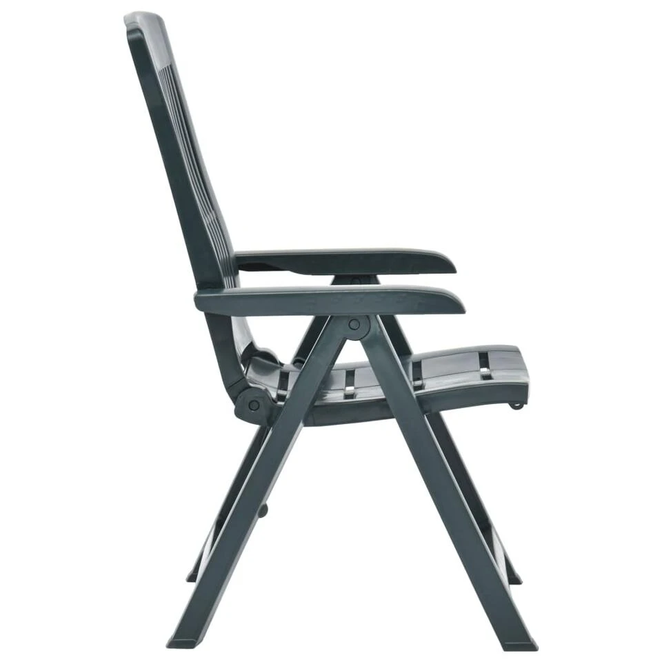 VidaXL Tuinstoelen 2 St Verstelbaar Kunststof Groen 5 VidaXL Tuinstoelen 2 St Verstelbaar Kunststof Groen - Afbeelding 3