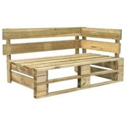 VidaXL Tuinbank Met Zandkleurige Kussens Pallet Grenenhout -Tuinmeubel Winkel 1000060783 0102