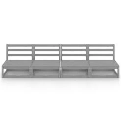 VidaXL Tuinbank 4-zits Massief Grenenhout Grijs -Tuinmeubel Winkel 1000060785 0102
