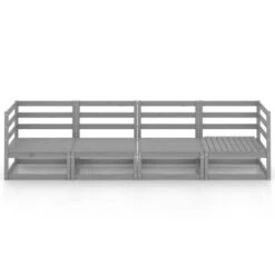 VidaXL Tuinbank 4-zits Massief Grenenhout Grijs -Tuinmeubel Winkel 1000060788 0102