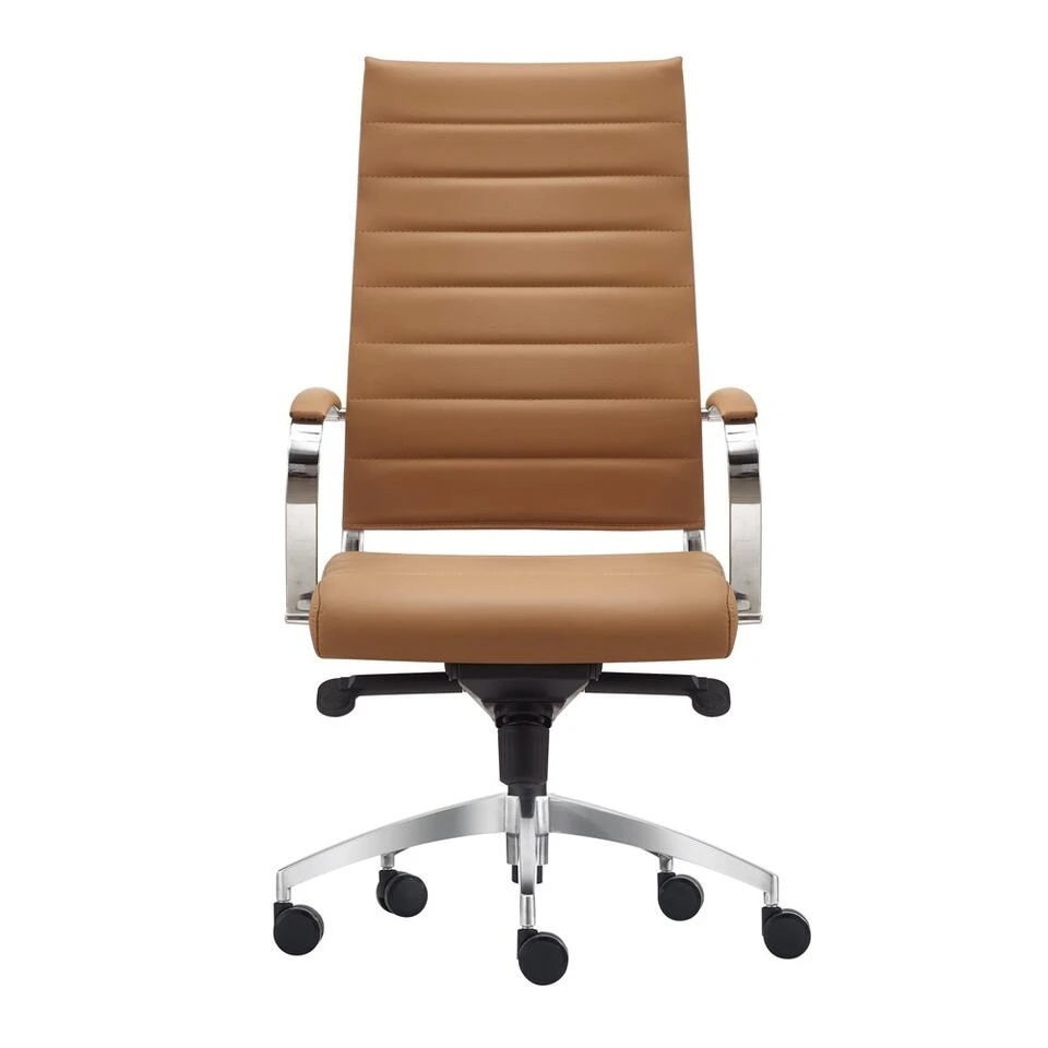 Bureaustoel Granada Cognac - 100% Leder 4 Bureaustoel Granada Cognac - 100% Leder - Afbeelding 2