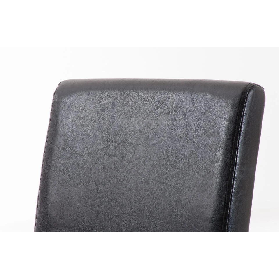 CLP Eetkamerstoel Ina Zwart Frame Kunstleder Bruin 4 CLP Eetkamerstoel Ina Zwart Frame Kunstleder Bruin - Afbeelding 2