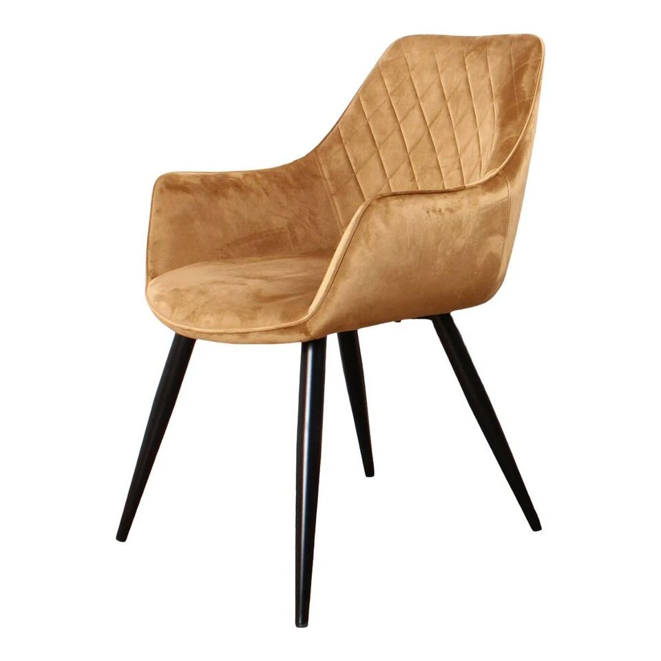 DS4U® Ravi Eetkamerstoel 2.0 - Stof - Goudkleurig 3 DS4U® Ravi Eetkamerstoel 2.0 - Stof - Goudkleurig