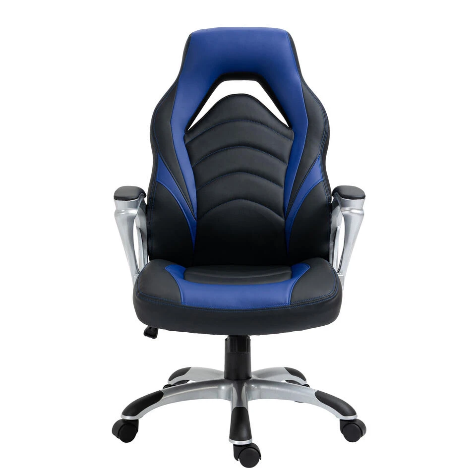 Clp Bureaustoel Foxton Kunstleder Blauw 4 Clp Bureaustoel Foxton Kunstleder Blauw - Afbeelding 2