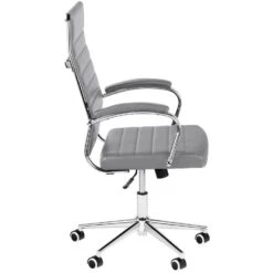 CLP Bureaustoel Mollis Kunstleer Grijs -Tuinmeubel Winkel 1000071213 0102