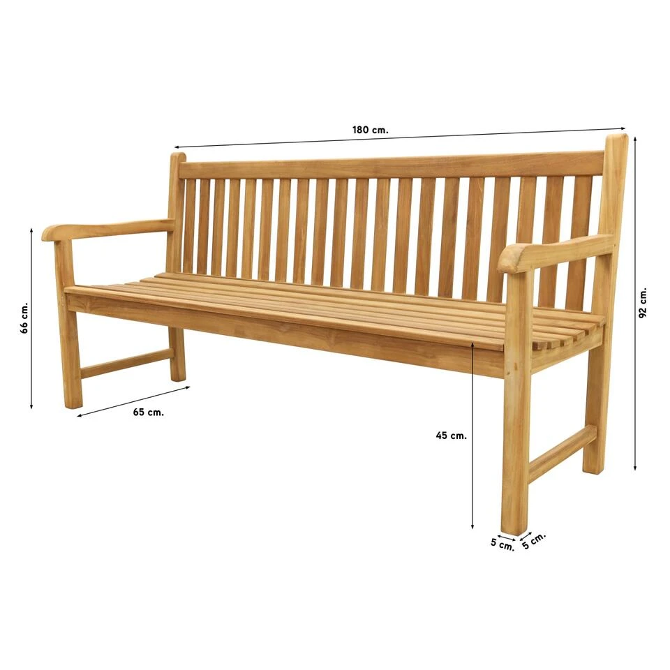 VDG Teak Houten Tuinbank Bison - 180 Cm 4 VDG Teak Houten Tuinbank Bison - 180 Cm - Afbeelding 2