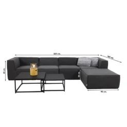 Liberty/Royalty Sunbrella Loungeset Met Hocker - Sooty - 7-delig -Tuinmeubel Winkel 1000073577 0102