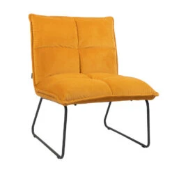 Velvet Fauteuil Maud Oker Geel - Stof - Geel