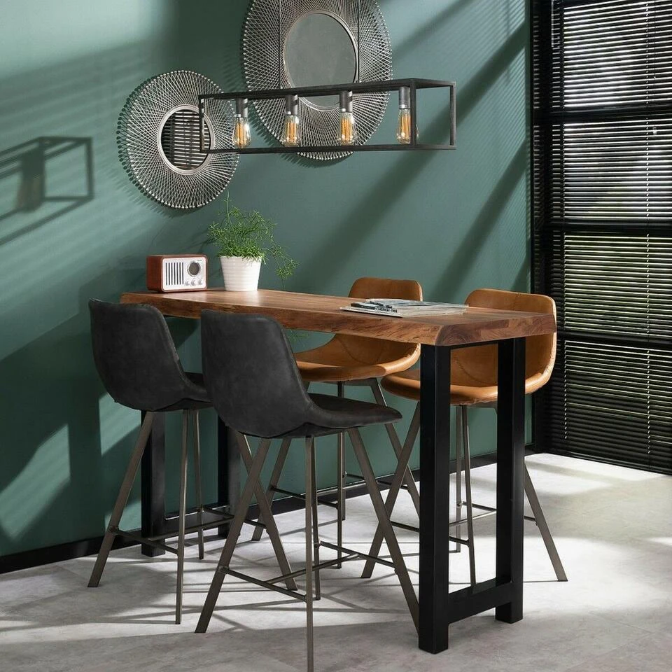 Barstoel Jill Kuip - Lederlook - Bruin 6 Barstoel Jill Kuip - Lederlook - Bruin - Afbeelding 4