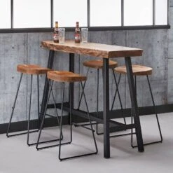 Essex Barkruk Acaciahout - Hout - Bruin 8 Essex Barkruk Acaciahout - Hout - Bruin -Tuinmeubel Winkel 1000076862 0102