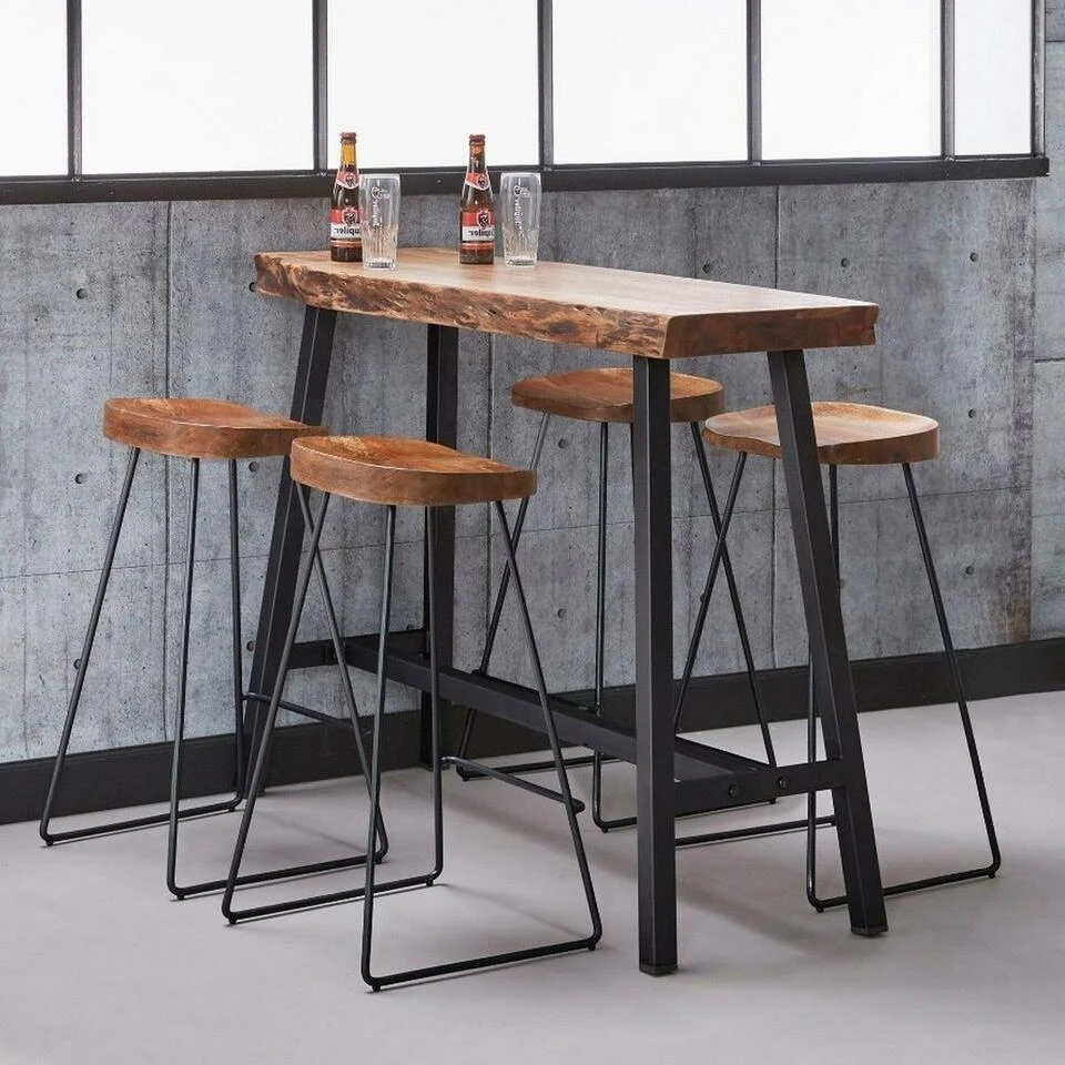 Essex Barkruk Acaciahout - Hout - Bruin 5 Essex Barkruk Acaciahout - Hout - Bruin - Afbeelding 3