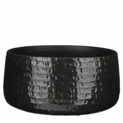 Mica Decorations Plantenpot Schaal - Keramiek - Zwart - D29/H12 Cm