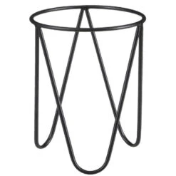 Mica Decorations Bloempot Plantenstandaard/verhoger - Zwart - D11 X H12 Cm