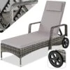 Tectake -ligbed-Wicker Grijs 1 Tectake -ligbed-Wicker Grijs -Tuinmeubel Winkel 1000077843