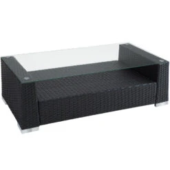 Tectake - Loungeset München - Wicker - 2 Sets Kussenhoezen - Zwart 9 Tectake - Loungeset München - Wicker - 2 Sets Kussenhoezen - Zwart -Tuinmeubel Winkel 1000077850 0103