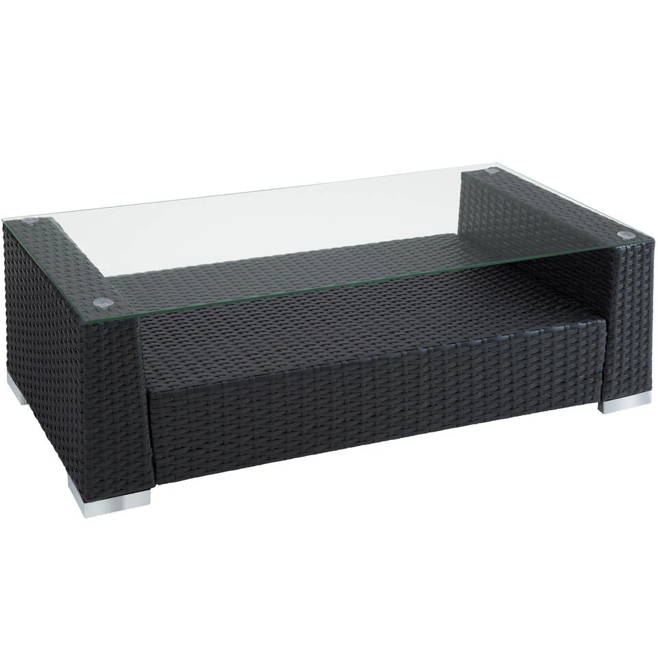 Tectake - Loungeset München - Wicker - 2 Sets Kussenhoezen - Zwart 6 Tectake - Loungeset München - Wicker - 2 Sets Kussenhoezen - Zwart - Afbeelding 4