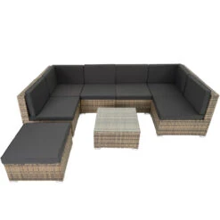 Tectake - Loungeset Venetië - Wicker - Naturel 8 Tectake - Loungeset Venetië - Wicker - Naturel -Tuinmeubel Winkel 1000077856 0102
