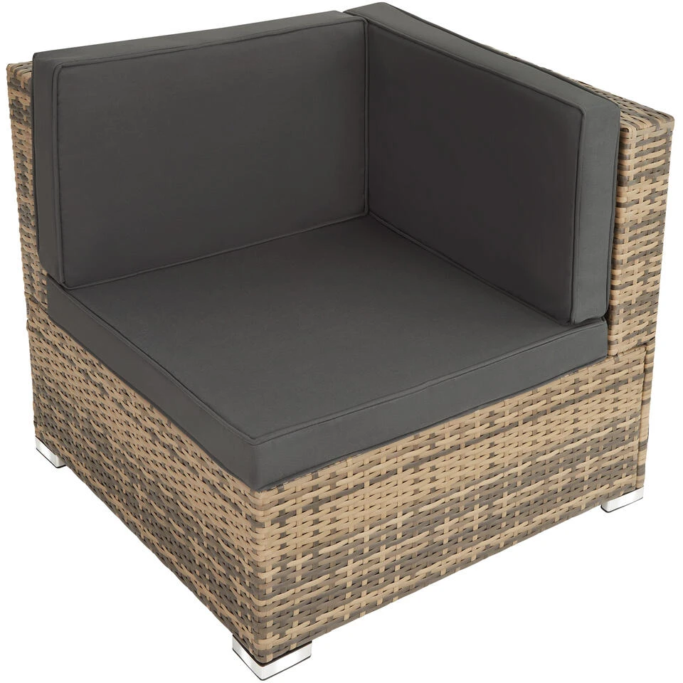Tectake - Loungeset Venetië - Wicker - Naturel 6 Tectake - Loungeset Venetië - Wicker - Naturel - Afbeelding 4