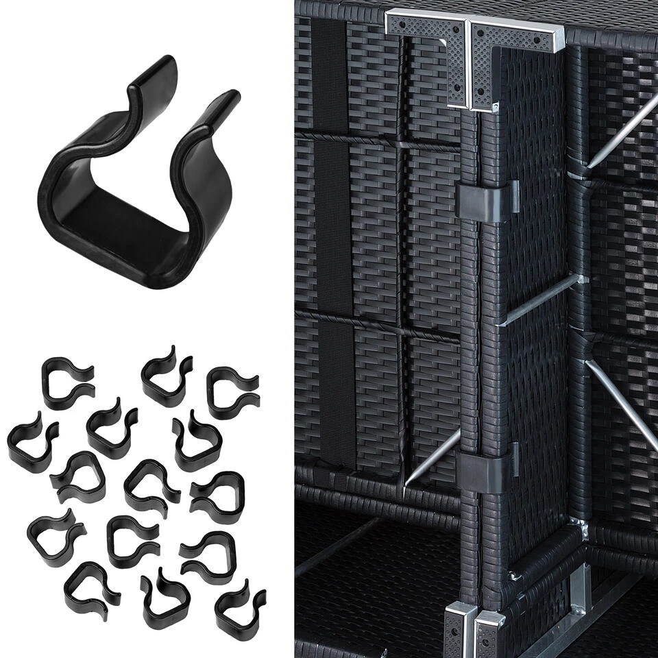 Tectake - Loungeset Las Vegas - Wicker - Zwart 6 Tectake - Loungeset Las Vegas - Wicker - Zwart - Afbeelding 4