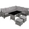 Tectake - Wicker Zitgroep Barletta - Grijs/lichtgrijs -Tuinmeubel Winkel 1000077943