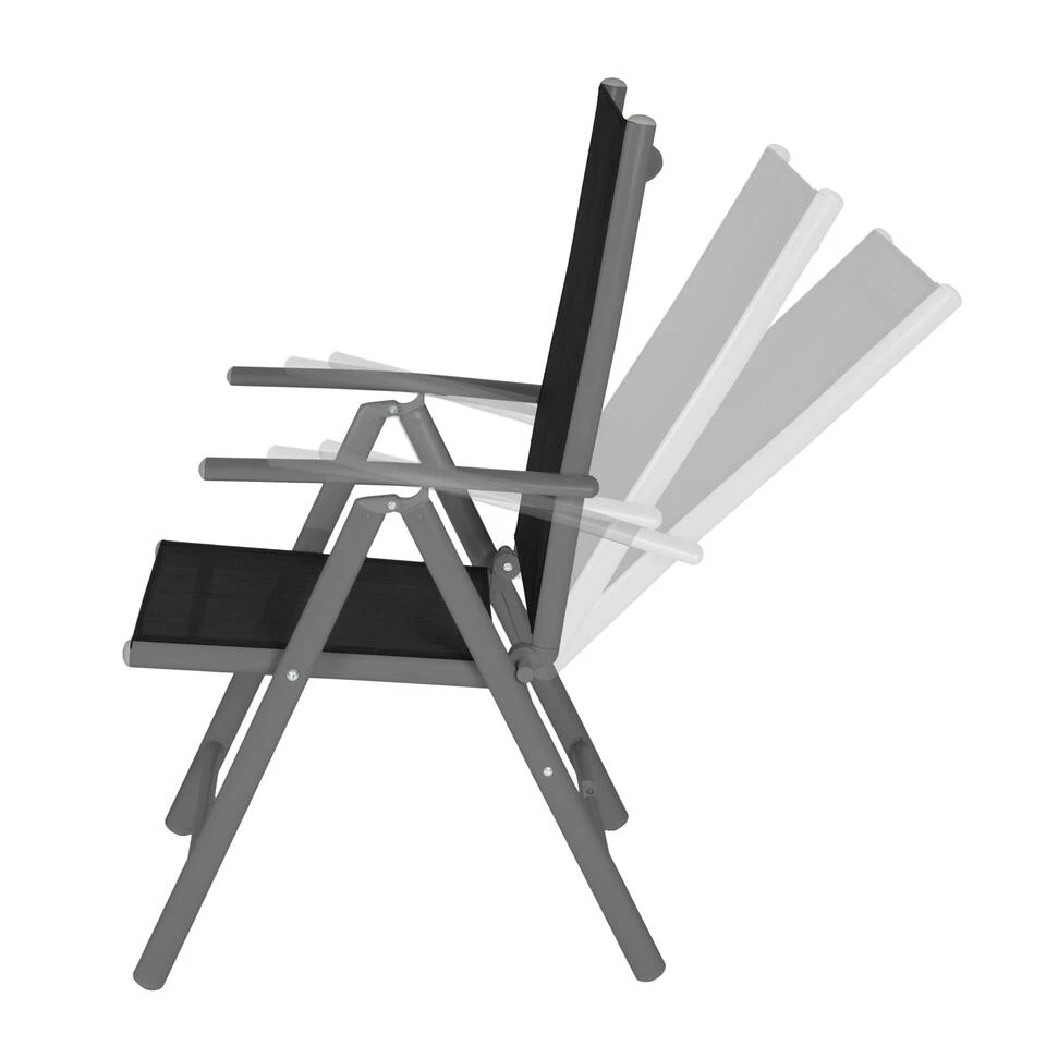 Tectake - Aluminium Tuinstoel / Tuin Stoel Antraciet - Zwart 5 Tectake - Aluminium Tuinstoel / Tuin Stoel Antraciet - Zwart - Afbeelding 3