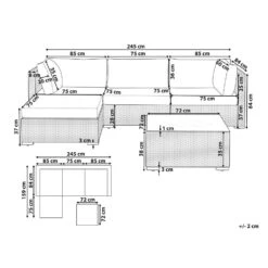 Beliani Loungeset SANO - Zwart - 5-delig -Tuinmeubel Winkel 1000079573 0102