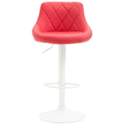 CLP Barkruk Lazio Wit Frame Kunstleer Rood -Tuinmeubel Winkel 1000080808 0102