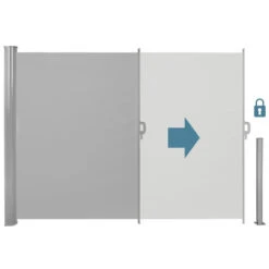 Tectake - Uittrekbaar Aluminium Windscherm Tuinscherm 160 X 300 Cm Grijs -Tuinmeubel Winkel 1000082546 0102