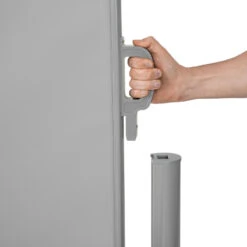 Tectake - Uittrekbaar Aluminium Windscherm Tuinscherm 160 X 300 Cm Grijs -Tuinmeubel Winkel 1000082546 0103
