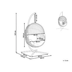 Beliani Hangstoel ACRI - Beige Pe Rotan -Tuinmeubel Winkel 1000082570 0102