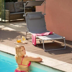 Tectake - Zonnestoel Chloé - Set Van 2 Ligbedden - Beige -Tuinmeubel Winkel 1000083238 0102