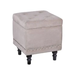 Beliani Poef LORETTO - Roze Fluweel