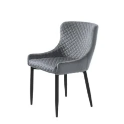 Giga Meubel Eetkamerstoel Velvet - Grijs - Zithoogte 49cm - Stoel Ottowa -Tuinmeubel Winkel 1000085147 0103