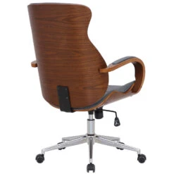 Clp Bureaustoel Melilla Kunstleder Walnoot Grijs -Tuinmeubel Winkel 1000085248 0103
