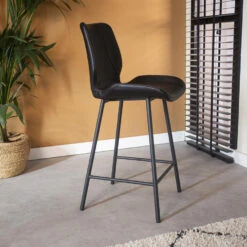 Set Van 2 Barkrukken Industrieel Beau Zwart Zithoogte 67 Cm Kunstleder -Tuinmeubel Winkel 1000087435 0102