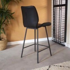 Set Van 2 Barkrukken Industrieel Beau Zwart Zithoogte 67 Cm Kunstleder -Tuinmeubel Winkel 1000087435 0103