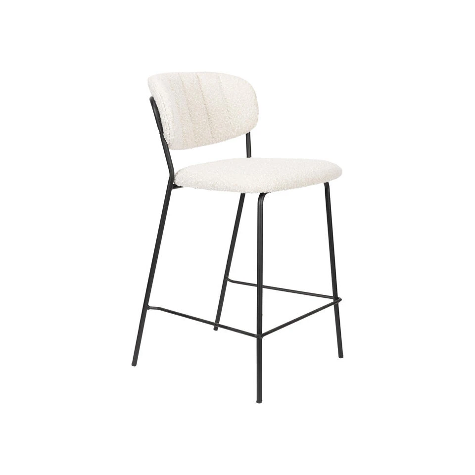 Rein Living Jolien Barkruk - Zwart/Boucle - Set Van 2 5 Rein Living Jolien Barkruk - Zwart/Boucle - Set Van 2 - Afbeelding 3