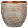 Mica Decorations Plantenpot - Terracotta - Koper Met Wit - D29/H26 Cm