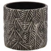 Mega Collections Plantenpot - Keramiek - Antraciet/zilver - D14 Cm -Tuinmeubel Winkel 1000087659