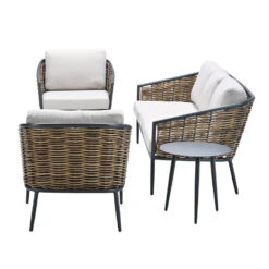 Garden Impressions San Vito Loungeset 5-delig - Zand -Tuinmeubel Winkel 1000090478 0103