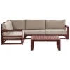 Beliani Loungeset TIMOR - Donkere Houtkleur Fsc® Gecertificeerd Acaciahout -Tuinmeubel Winkel 1000090483