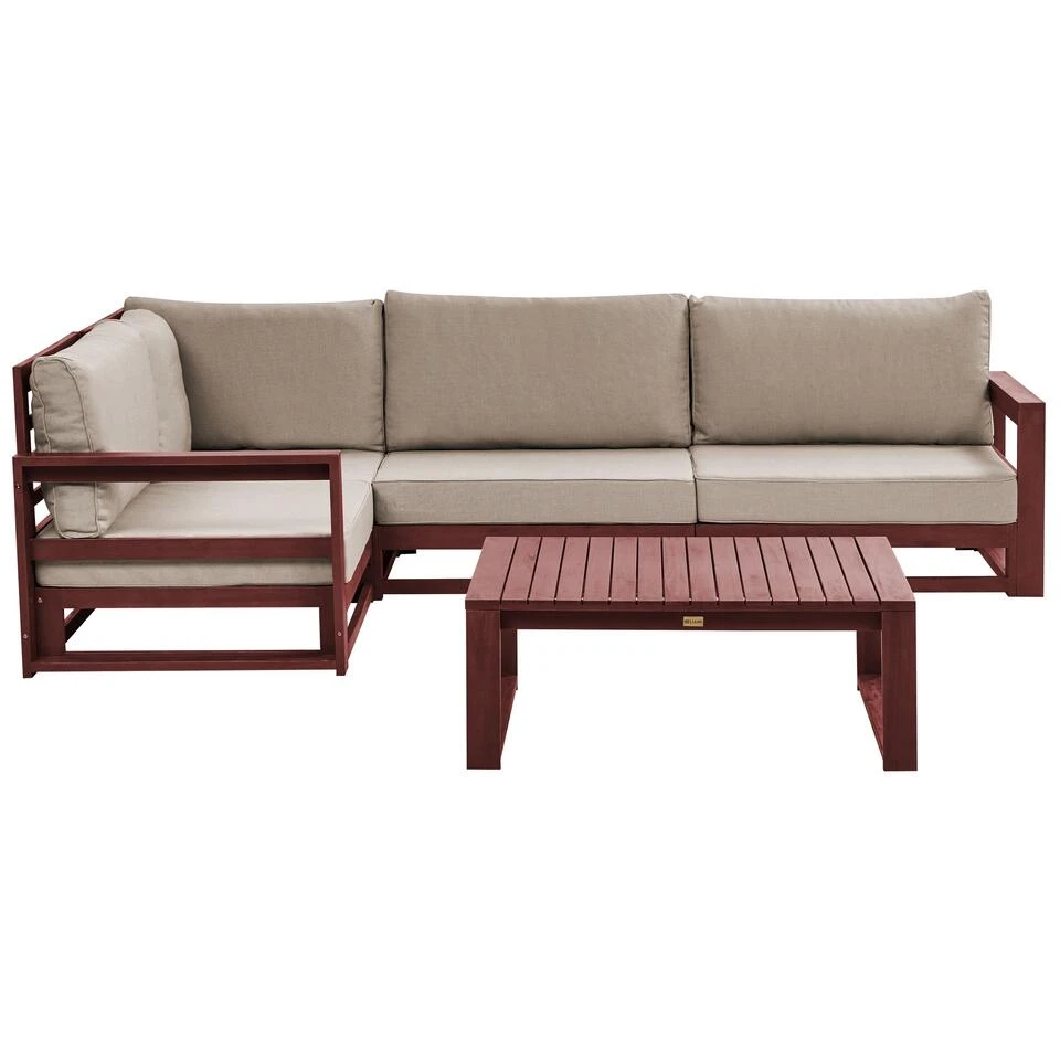 Beliani Loungeset TIMOR - Donkere Houtkleur Fsc® Gecertificeerd Acaciahout 3 Beliani Loungeset TIMOR - Donkere Houtkleur Fsc® Gecertificeerd Acaciahout